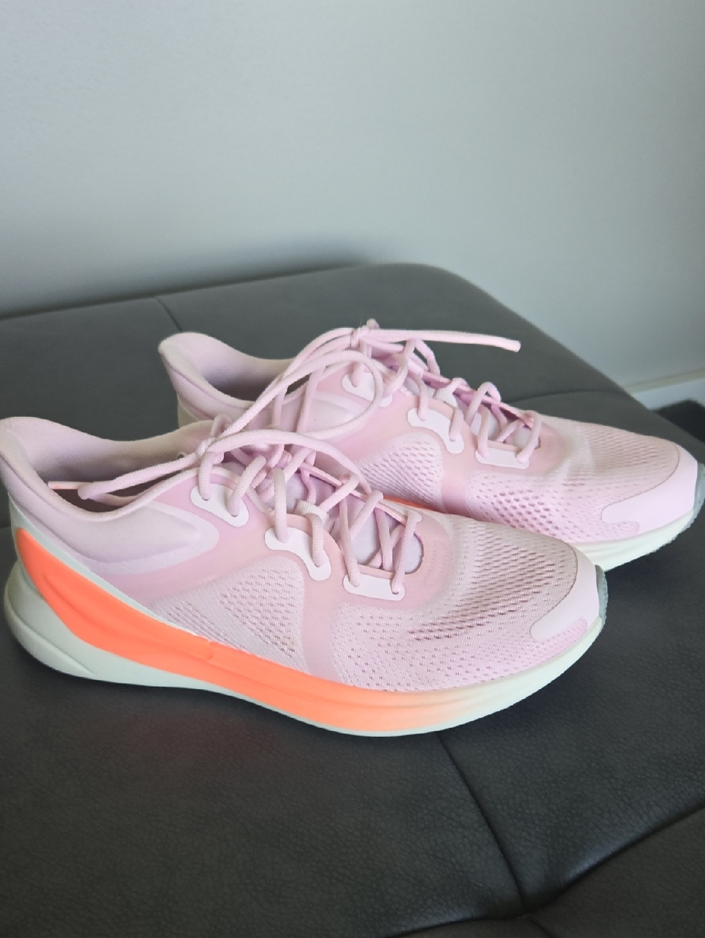 lululemon athletica Blissful Womens Pink Running Sneakers with Coral Accent